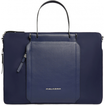 Деловая сумка женская PIQUADRO LYRA CA4021W92T/BLU с отделением для ноутбука 15.6" темно-синяя натуральная кожа/нейлон