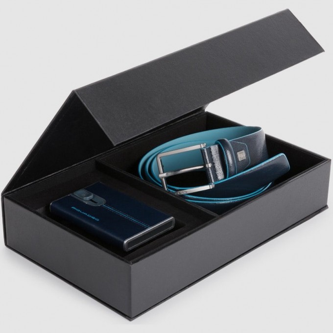 Ремень мужской PIQUADRO BLUE SQUARE черный CUBOX15B2R/N