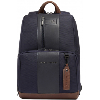 Рюкзак PIQUADRO BRIEF2 CA3214BR2/BLUCU темно-синий/коричневый нейлон/ кожа